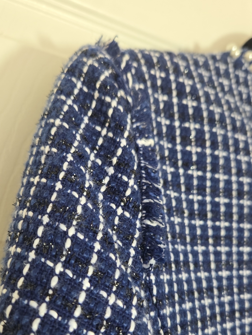 Lilly Pulitzer Vianne Tweed Jacket Low Tide Navy Size 8 Pearl Trim - Picture 7 of 16
